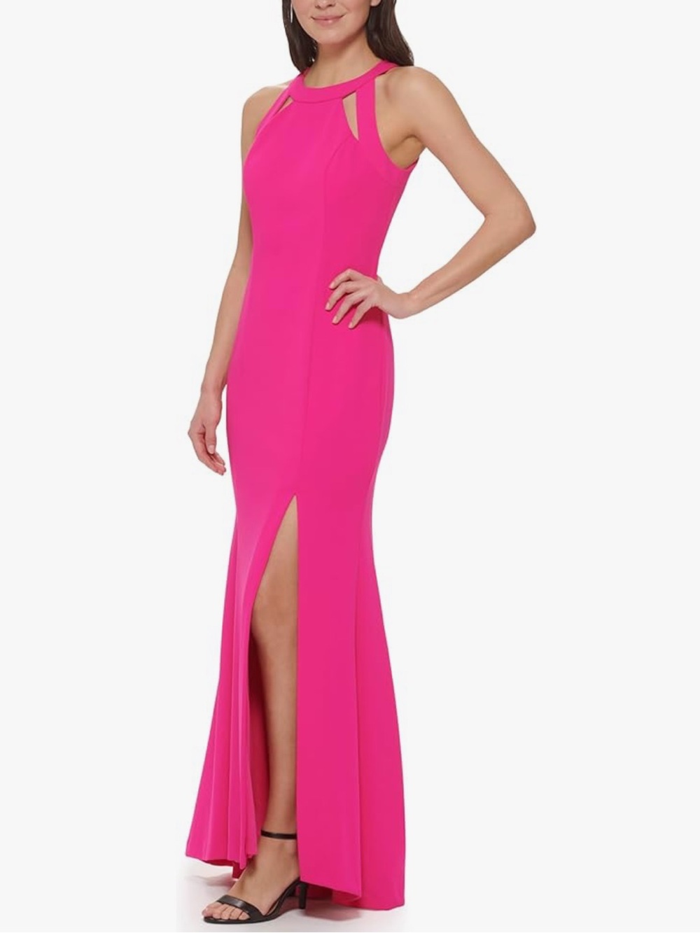 VINCE CAMUTO GEO-CUTOUT Sleeveless Hot Pink Evening Gown / Prom Dress: Size 4